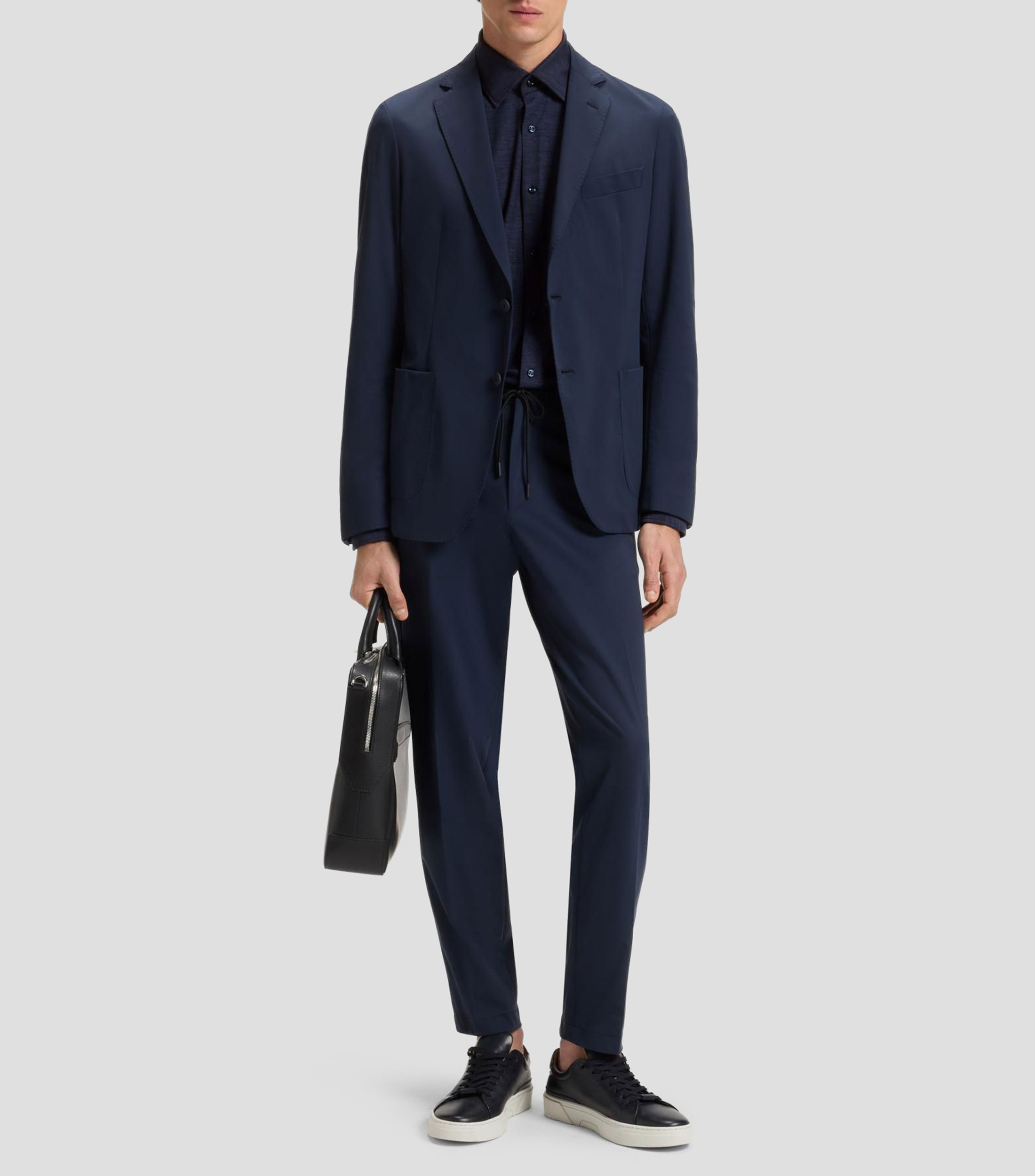 Camisa slim de franela elástica técnica cepillada Hombre